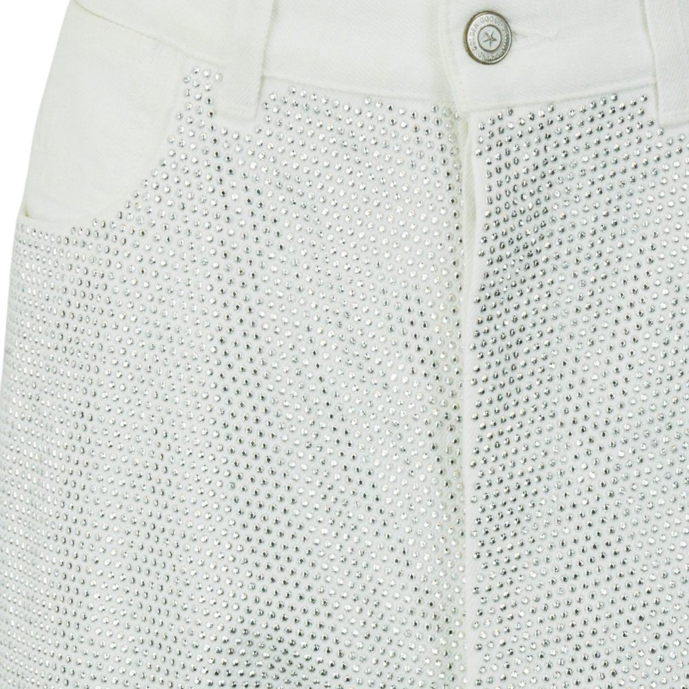 NWT RARE sz 31 Golden Goose white denim pants with rhinestones - Picture 5 of 9